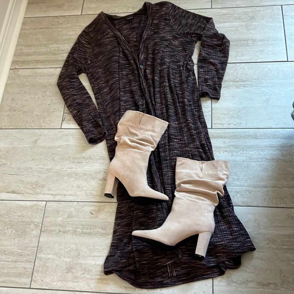 NWT women’s slouch wide calf heeled boots